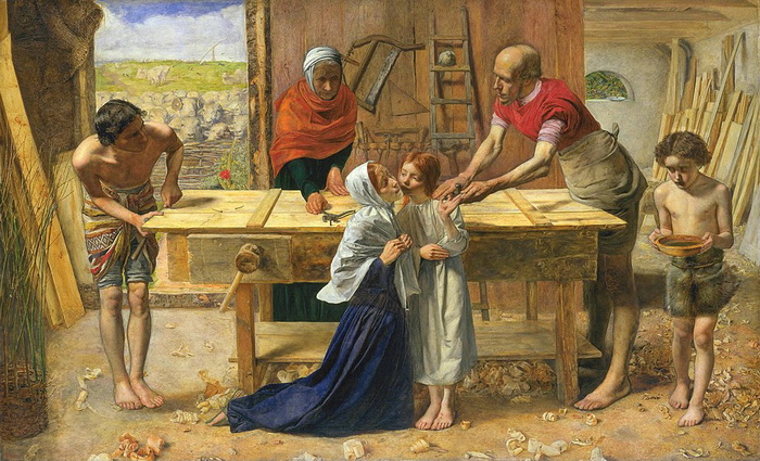 Святое семейство Милле изобразил в простой обстановке плотницкой мастерской