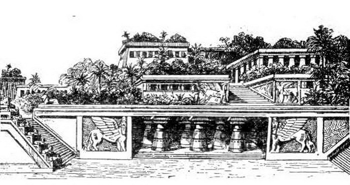 В начале XX века была создана такая схема висячих садов Вавилона