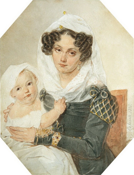 Мария Волконская с сыном Николаем