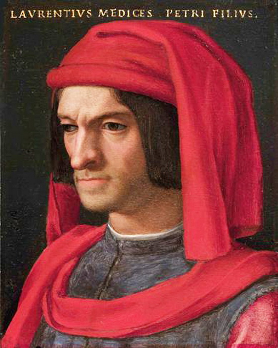 Портрет Лоренцо ди Медичи кисти А. Бронзино. Медичи считается меценатом и покровителем искусств, для Савонаролы же он был сторонником разврата и отступления от веры