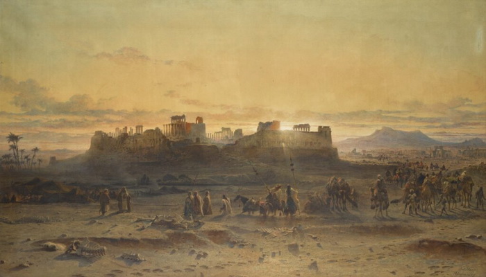 Некоторые из руин остались лишь на картинах, как. например, руины Храма Солнца в Пальмире. Архитектурная достопримечательность была уничтожена уже в XXI веке