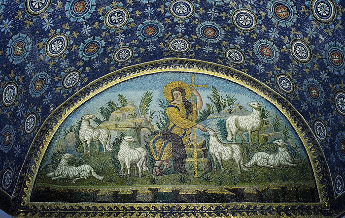 Мавзолей Галлы Плацидии. Мозаика «Добрый пастырь»