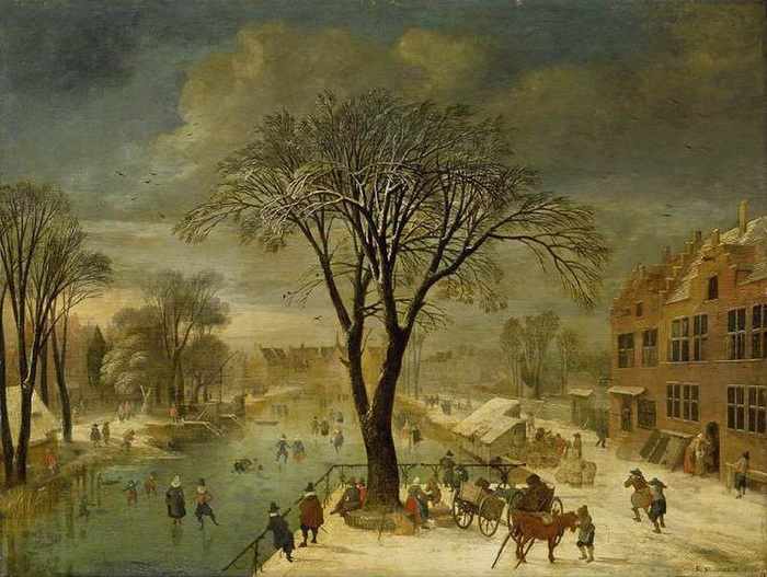 Картина учителя Шампеня, Жака Фукьера ("Зимний пейзаж")