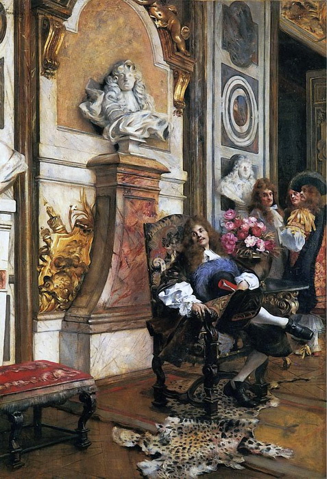 Ф. Фламенг. Мольер, ожидающий аудиенции короля Людовика XIV в Версале