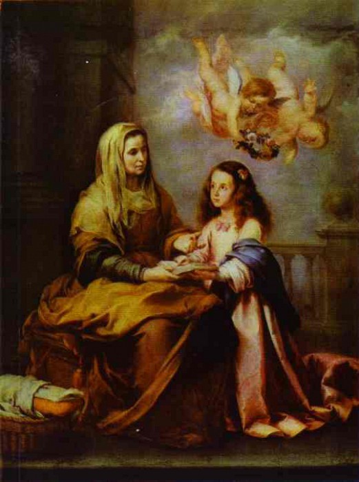 На картине «Детство Марии» Мурильо изобразил свою старшую сестру Анну, заменившую ему мать