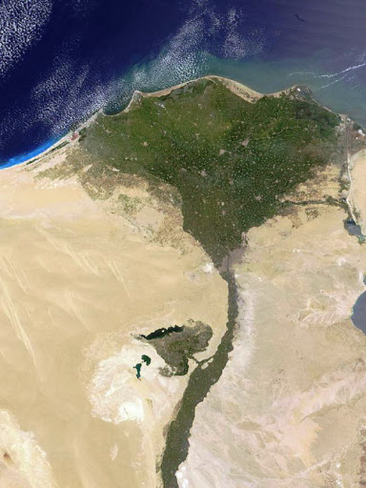 Нил и Файюмский оазис - вид сверху