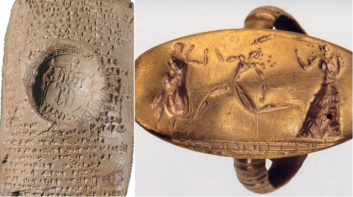 Глиняный документ Древнего Востока и античный перстень-печатка