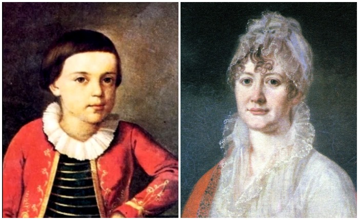 Михаил Лермонтов и его бабушка, Елизавета Алексеевна Арсеньева