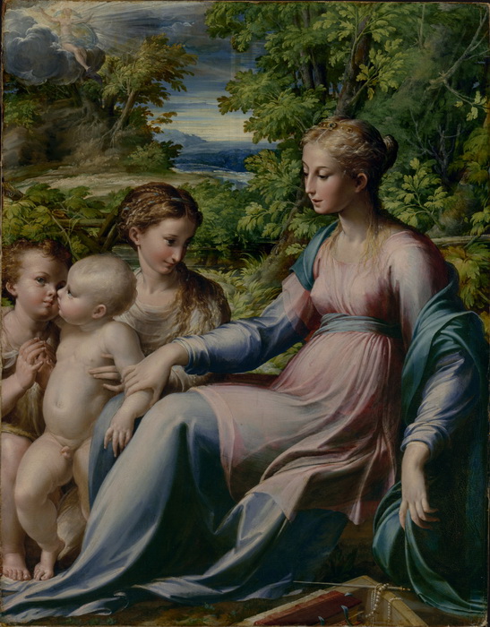 Пармиджанино "Мадонна с младенцем, Св. Иоанном Крестителем и Марией Магдаленой"