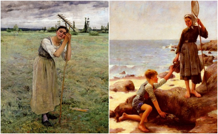 Персонажами полотен художника часто становились молодые крестьянки
