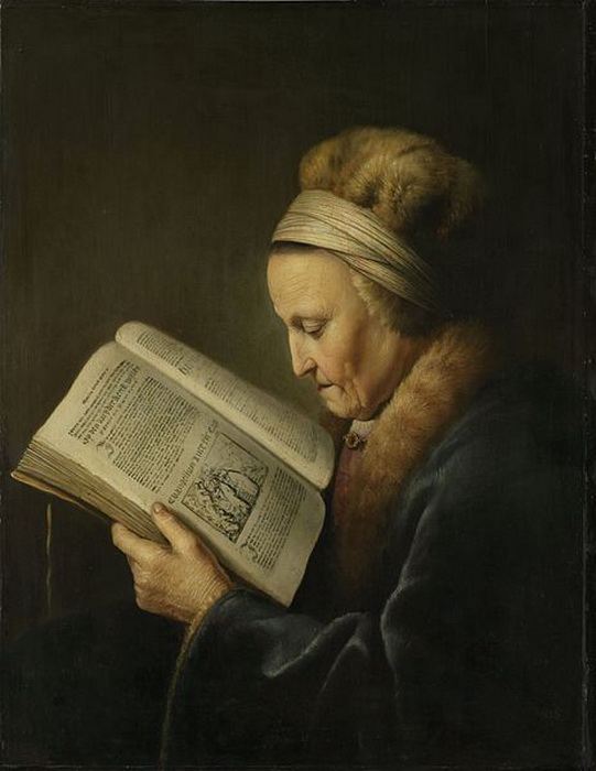 На картине «Женщина, читающая Библию» Доу, возможно, изобразил мать Рембрандта