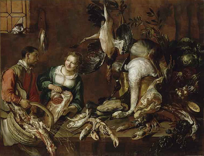 На картине Феличе Бозелли в левом верхнем углу - кот