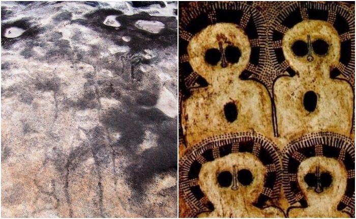 Древние петроглифы с изображениями человека и новое австралийское искусство