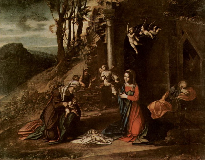Одна из ранних работа Корреджо - «Рождение Христа»