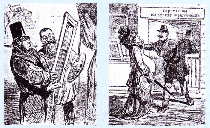 Карикатуры на выставку "импрессионистов", Le Charivari, 1874