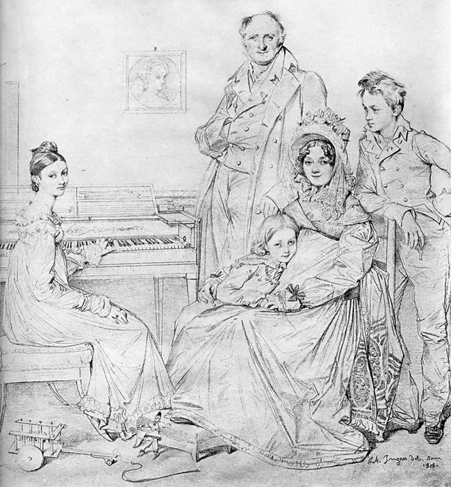 Портрет семьи Стамати, 1818 год. Карандашные наброски-портреты до изобретения фотоаппарата были чрезвычайно востребованы. Источник: commons.wikimedia.org