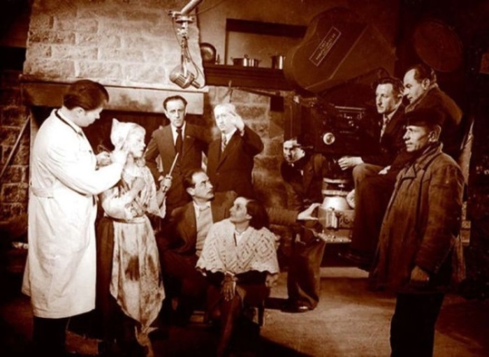 Рабочий момент съемок фильма «Золушка», 1946 год
