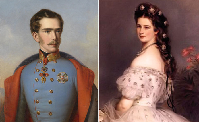 Франц Иосиф I и Елизавета Баварская, около 1854 года 