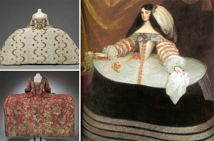 Гигантские платья вошли в моду в XVIII веке
