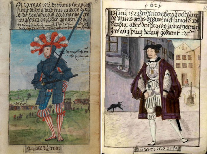 Маттеус Шварц в головном уборе c перьями 10 мая 1521 года / Маттеус Шварц в 29 лет