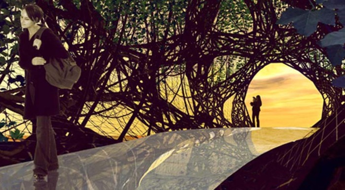 Футуристическое представление о возможных домах-деревьях будущего от немецких архитекторов (иллюстрации Entwicklungsgesellschaft f&#252;r Baubotanik, Ferdinand Ludwig/Der Spiegel) 