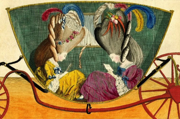 Лицом к лицу, или Дамский курятник. Английская карикатура. 1776 год
