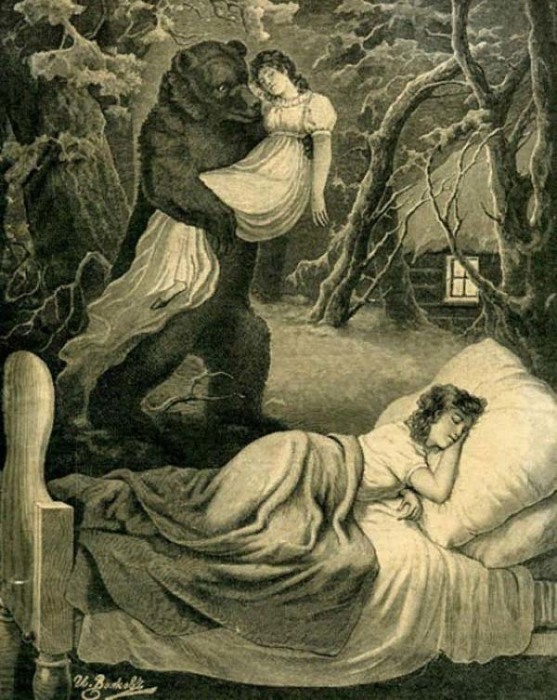 Шюблер с рисунка И. Волкова. «Сон Татьяны», 1891 год