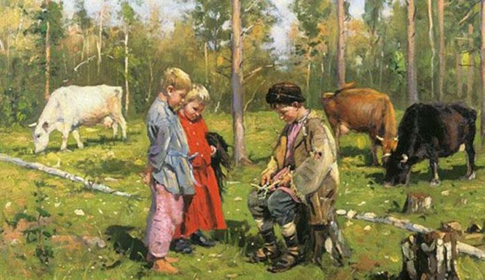 Маленький пастух обычно справлялся не только со своими коровами, но и с соседскими