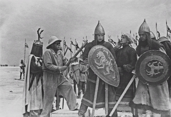 На съемках фильма «Александр Невский», 1938 год