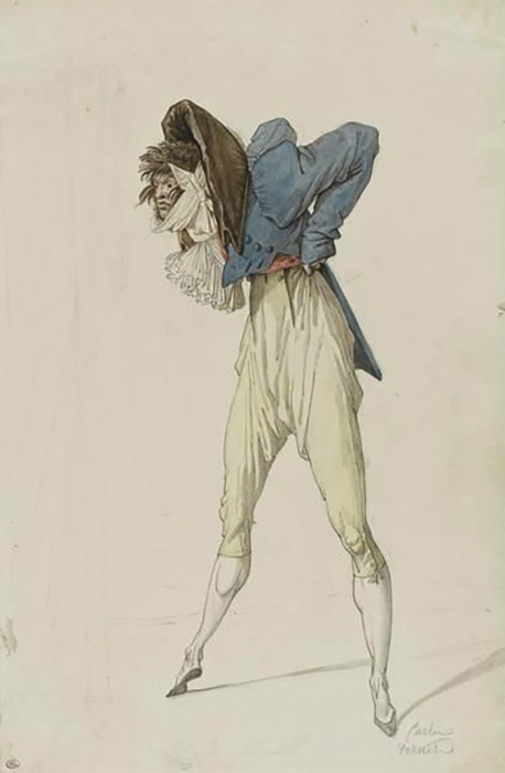Инкруаябль. Карикатура Антуана Шарля Ораса Верне. Около 1790 года