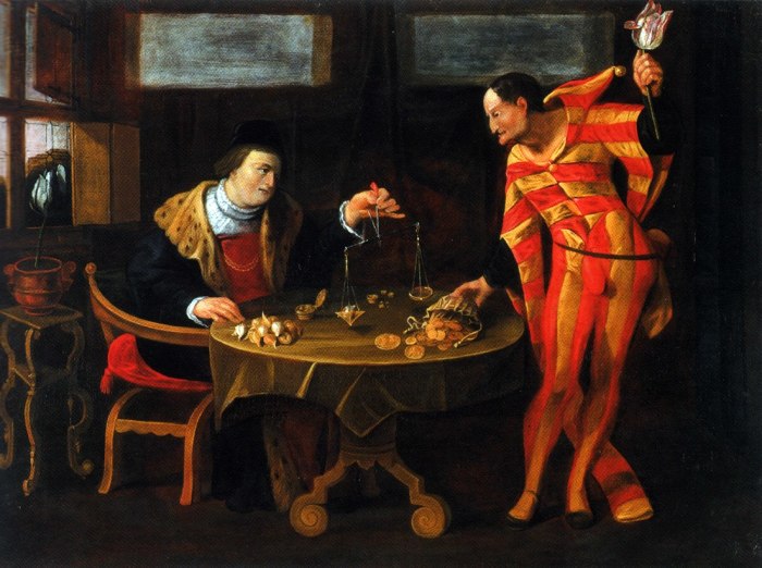 «Торговец и тюльпаноман», картина-карикатура середины XVII века