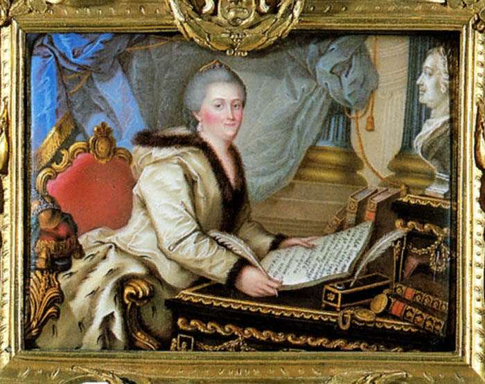 Портрет Екатерины II с «Наказом» в руках