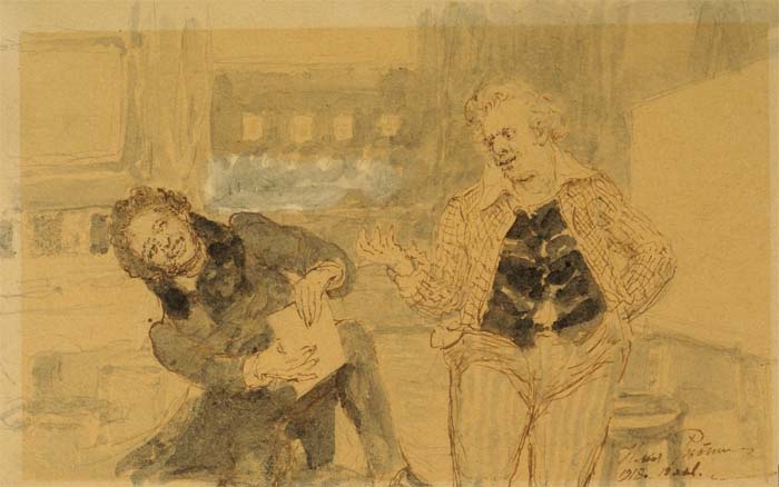 Второй рисунок «Пушкин у Карла Брюллова», 1918 года