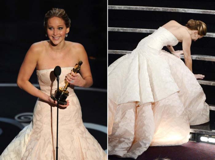 Падение Дженнифер Лоуренс на церемонии "Оскар