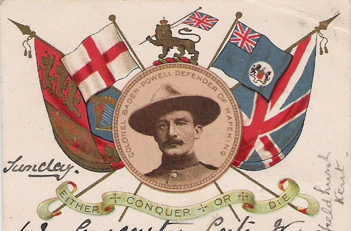 Баден-Пауэлл на патриотической открытке 1900 года