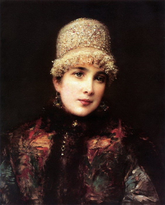 Константин Маковский, Русская красавица в кокошнике. 1890-е