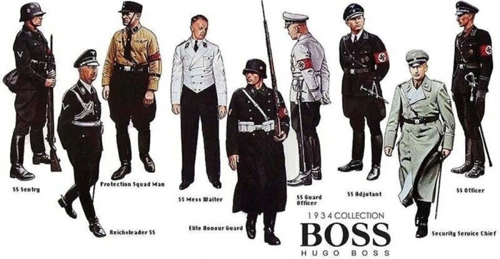 «Hugo Boss. Коллекция 1934 года». Растиражированные рекламные картинки являются на самом деле фейком – дизайном одежды компания в те годы не занималась