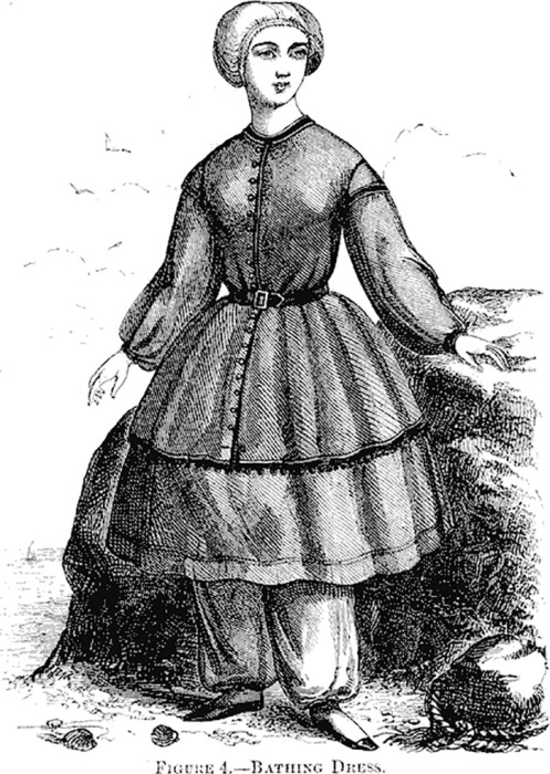 Женский купальный костюм 1858 года