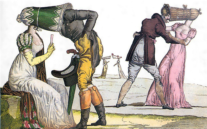 Уединенное свидание. Французская карикатура. 1810-е годы