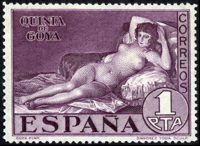 Почтовая марка «Маха обнаженная», 1930 год