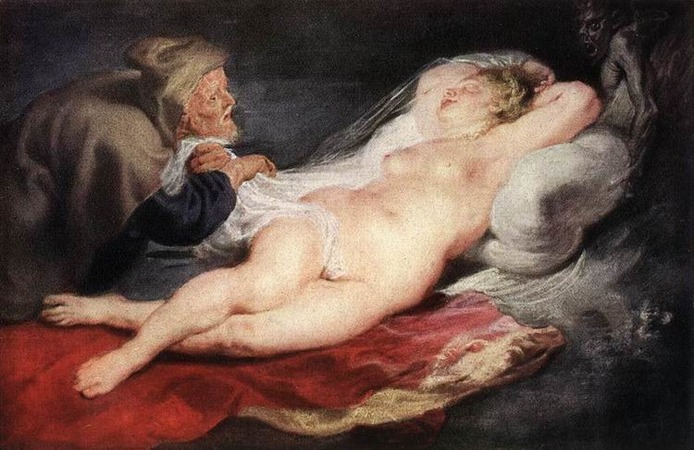 "Отшельник и спящая Анжелика. 1628г."