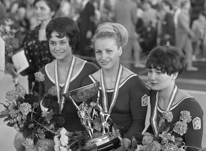 Зинаида Воронина, Вера Чаславска и Марианна Неметова-Крайчирова, 1967 год. / Фото: www.wikimedia.org