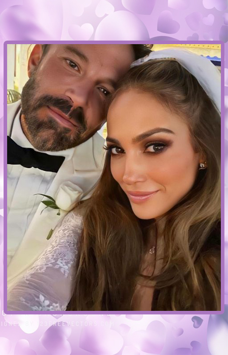 Дженнифер Лопес и Бен Аффлек  в день свадьбы.