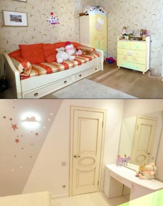 Детская комната в квартире Виталия Гогунского до и после ремонта. / Фото: www.housejournal.ru