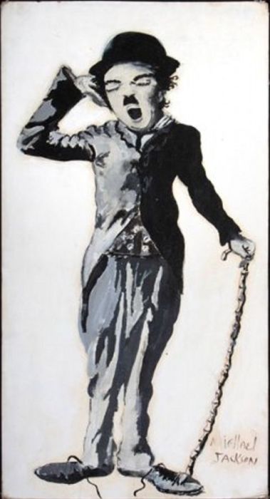  Майкл Джексон любил изображать на своих картинах Чарли Чаплина. / Фото: www.vev.ru