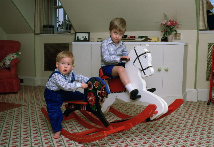 Принц Уильям и принц Гарри в детстве. / Фото: www.mabelandmoxie.com