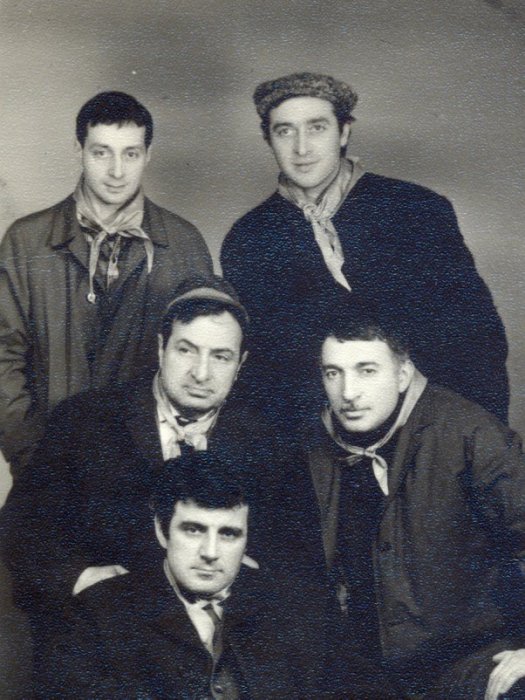Нодар Мгалоблишвили, Отар Мегвинетухуцези, Но Закариадзе, Ираклий Учанеишвили, Тенгиз Арчвадзе. / Фото: www.burusi.wordpress.com