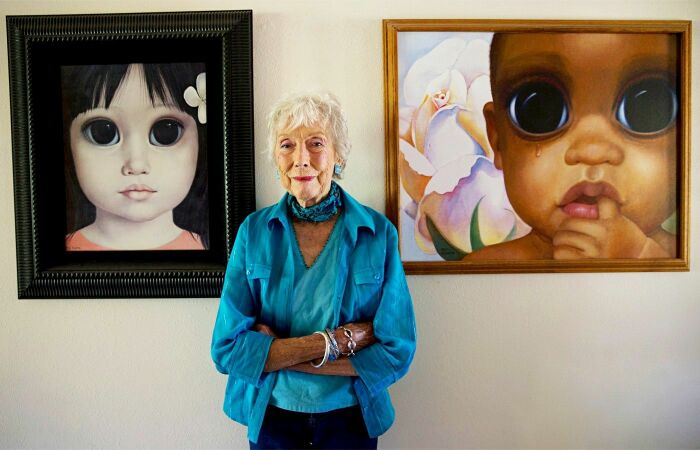Маргарет Кин и её картины. / Фото: www.pinimg.com