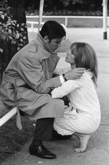 Ален Делон и Натали на съёмках фильма «Самурай». / Фото: www.pinterest.pt