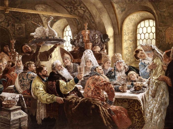Константин Маковский, «Боярский свадебный пир в XVII веке». / Фото: www.pinimg.com